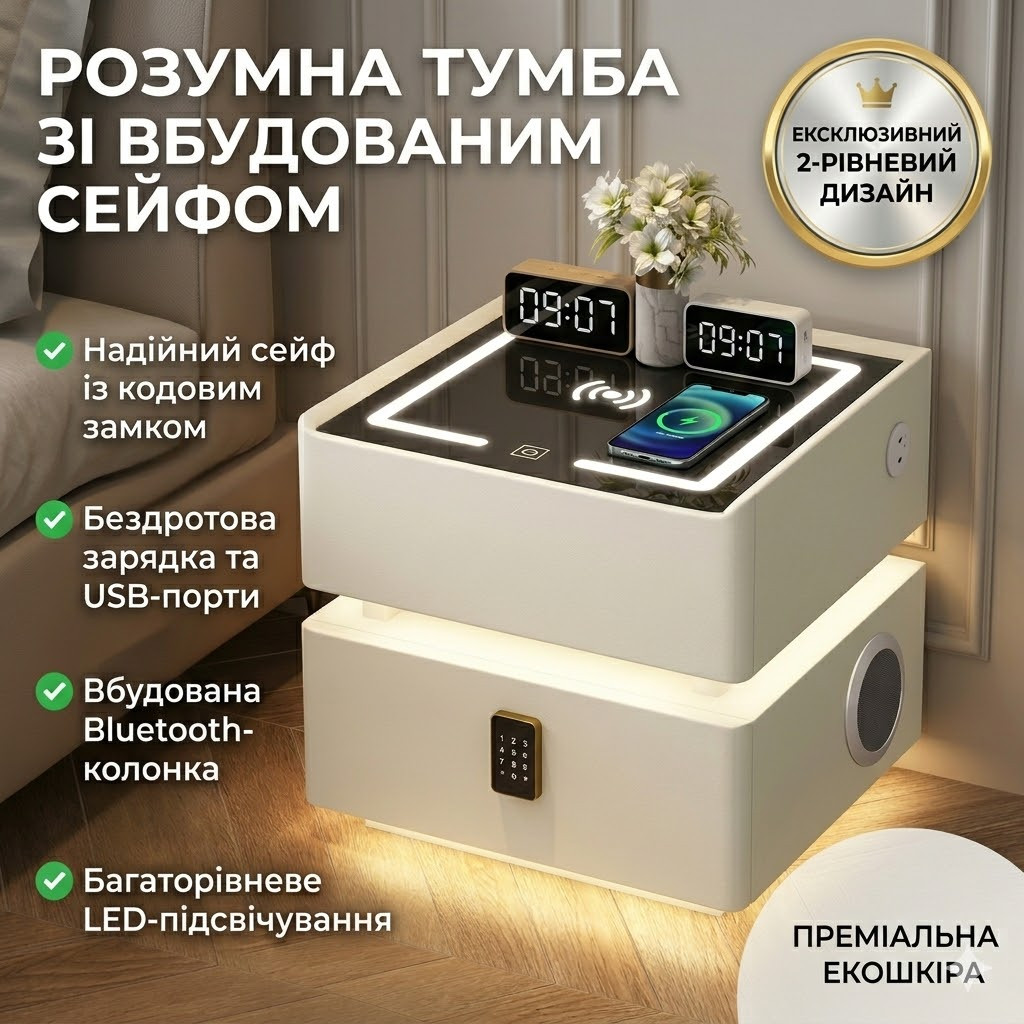 Розумна приліжкова тумба XF01